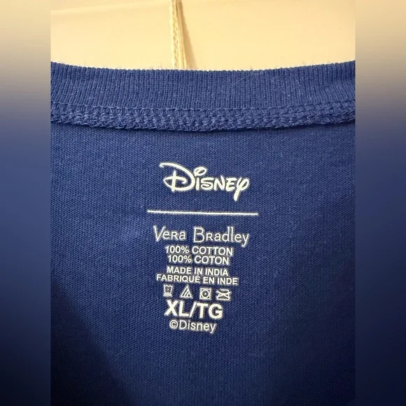 Vera Bradley Disney PJ’s Pajama Set Cinderella Princess Shirt & Shorts Women XL